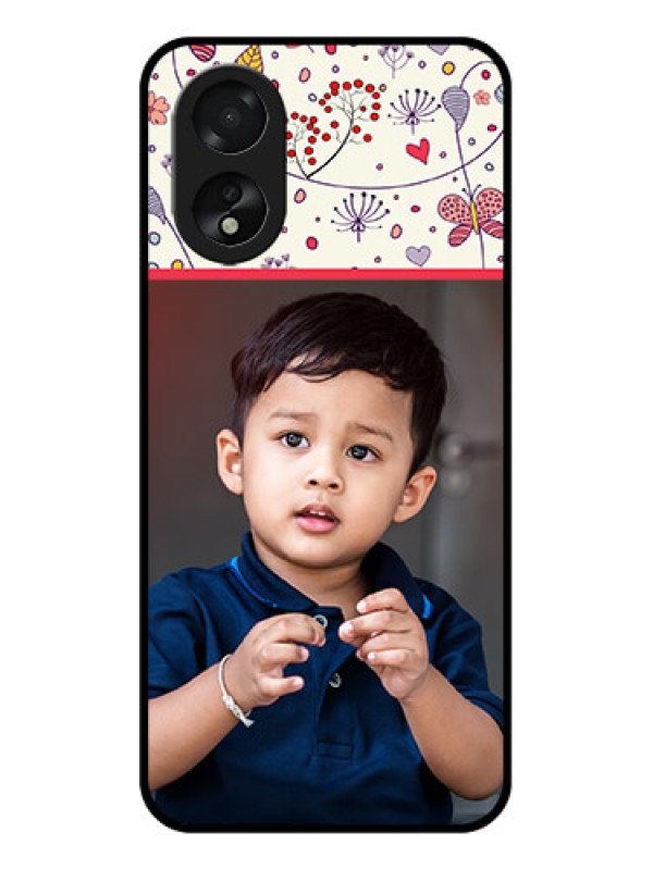 Custom Oppo A18 Custom Glass Phone Case - Premium Floral Design