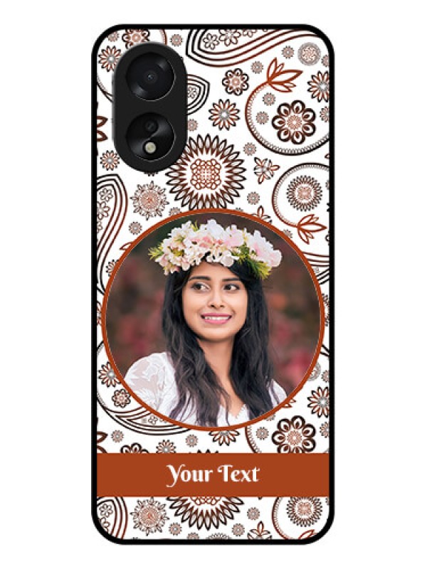 Custom Oppo A18 Custom Glass Phone Case - Abstract Flower Design