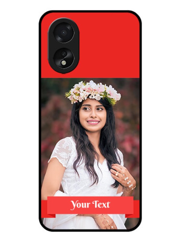 Custom Oppo A18 Custom Glass Phone Case - Simple Red Color Design