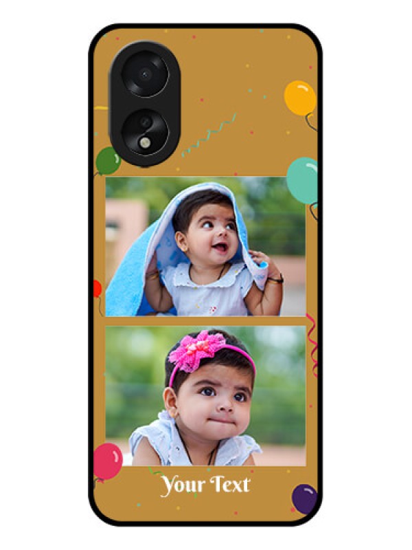 Custom Oppo A18 Custom Glass Phone Case - Image Holder With Birthday Celebrations Design