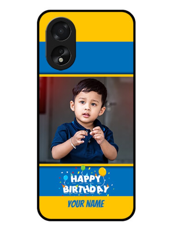Custom Oppo A18 Custom Glass Phone Case - Birthday Wishes Design