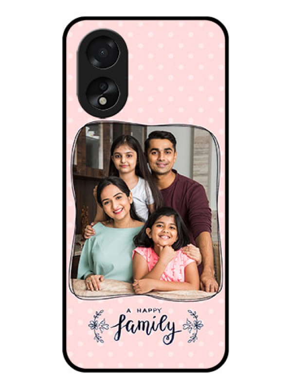Custom Oppo A18 Custom Glass Phone Case - Family With Dots Design