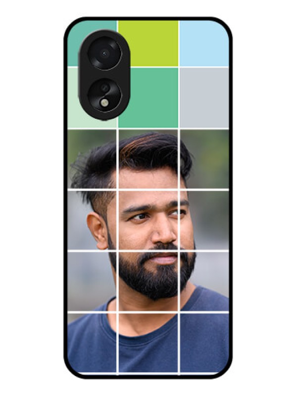 Custom Oppo A18 Custom Glass Phone Case - With White Box Pattern