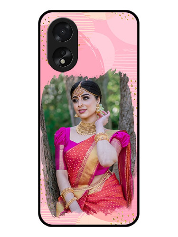 Custom Oppo A18 Custom Glass Phone Case - Gold Glitter Splash Design