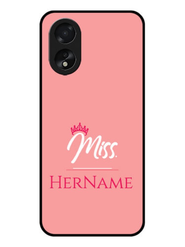 Custom Oppo A18 Custom Glass Phone Case - Mrs With Name Design
