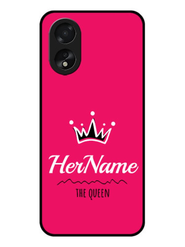Custom Oppo A18 Custom Glass Phone Case - Queen With Name Design