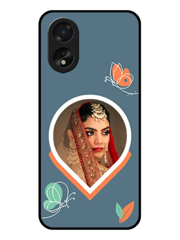 Custom Oppo A18 Custom Glass Phone Case - Droplet Butterflies Design