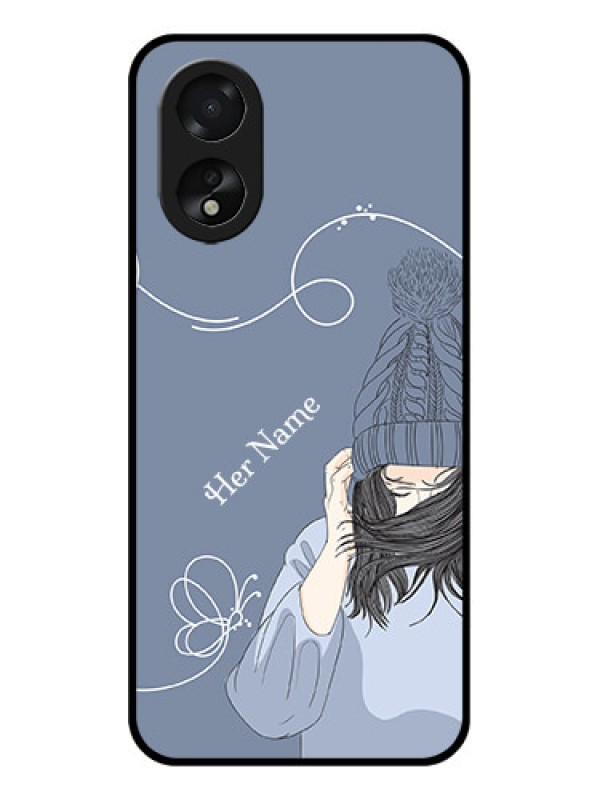 Custom Oppo A18 Custom Glass Phone Case - Girl In Winter Outfit Design