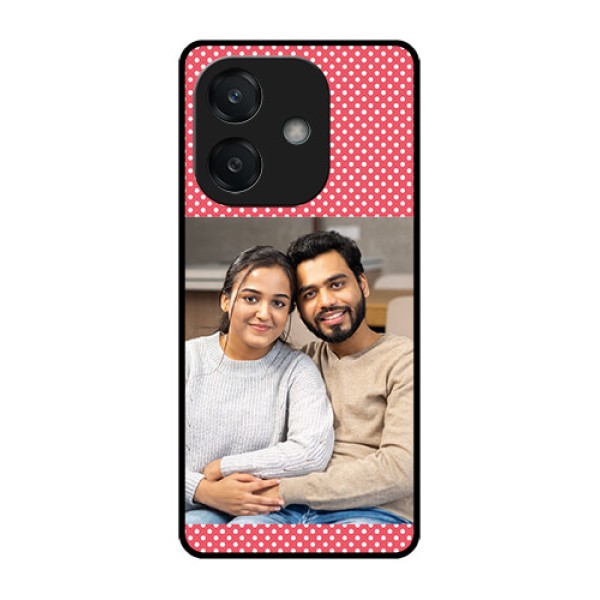 Oppo A3 5G Custom Glass Phone CaseWhite Dotted Design