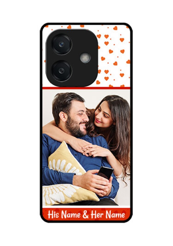 Oppo A3 5G Custom Glass Phone CaseOrange Love Symbol Design