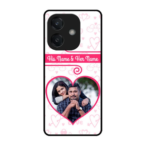 Oppo A3 5G Custom Glass Phone CaseHeart Shape Love Design