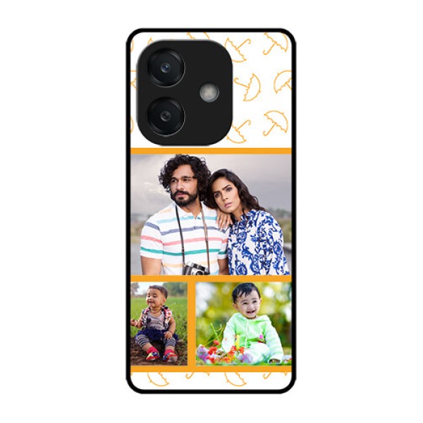 Oppo A3 5G Custom Glass Phone CaseYellow Pattern Design