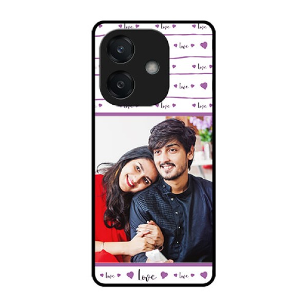 Oppo A3 5G Custom Glass Phone CaseCouples Heart Design