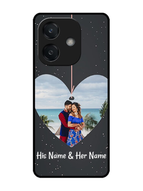 Custom Oppo A3 5G Custom Glass Phone CaseHanging Heart Design