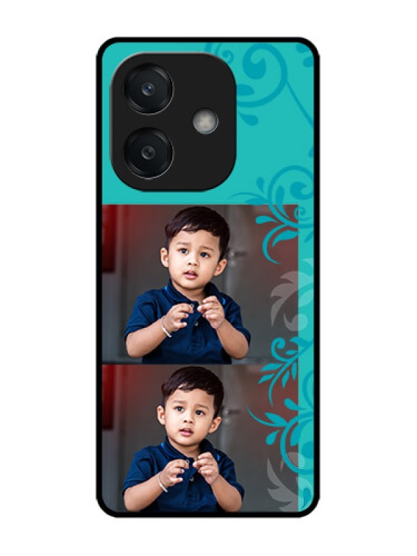 Custom Oppo A3 5G Custom Glass Phone CaseWith Photo And Green Floral Design