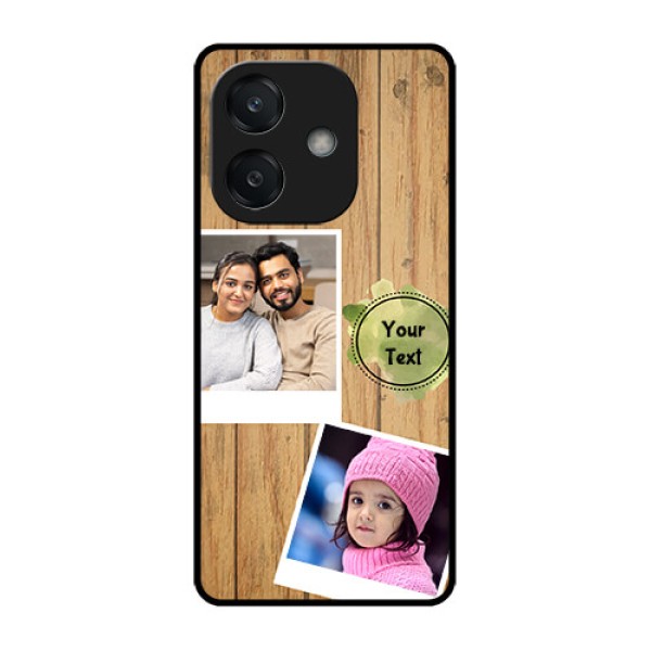Oppo A3 5G Custom Glass Phone CaseWooden Texture Design