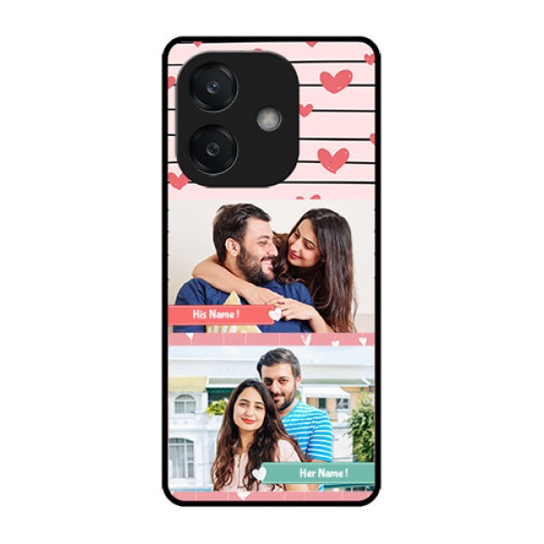 Oppo A3 5G Custom Glass Phone CasePhoto With Heart Design