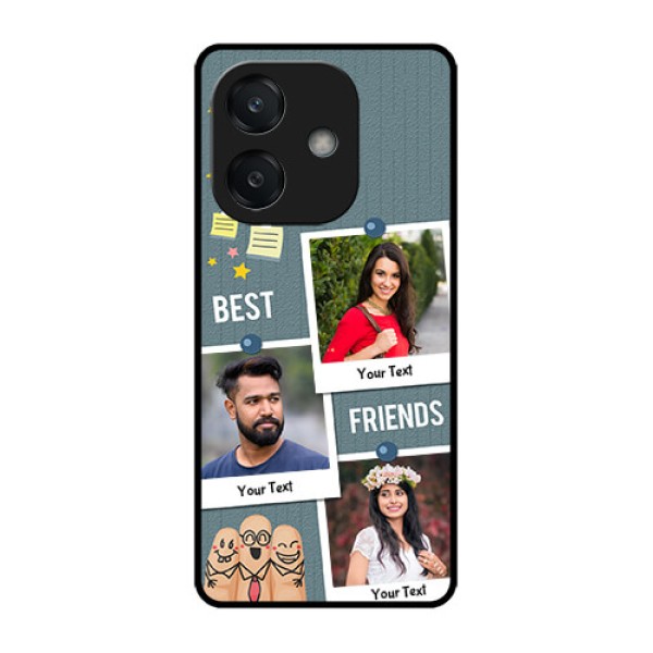 Oppo A3 5G Custom Glass Phone CaseSticky Frames And Friendship Design Oppo A3 5G Custom Glass Phone CaseSticky Frames And Friendship Design