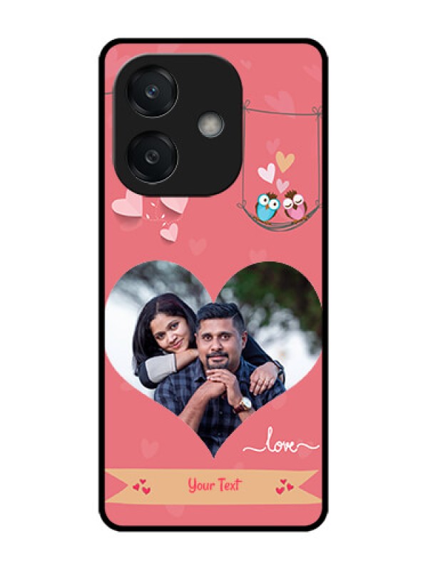 Custom Oppo A3 5G Custom Glass Phone CasePeach Color Love Design