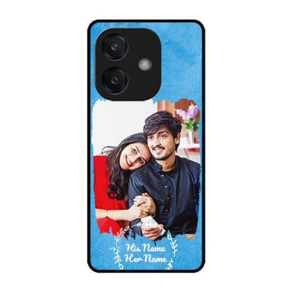Oppo A3 5G Custom Glass Phone Case - Blue Color Vintage Design Oppo A3 5G Custom Glass Phone Case - Blue Color Vintage Design