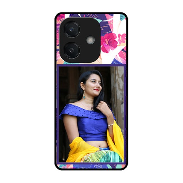 Oppo A3 5G Custom Glass Phone CaseAbstract Floral Design