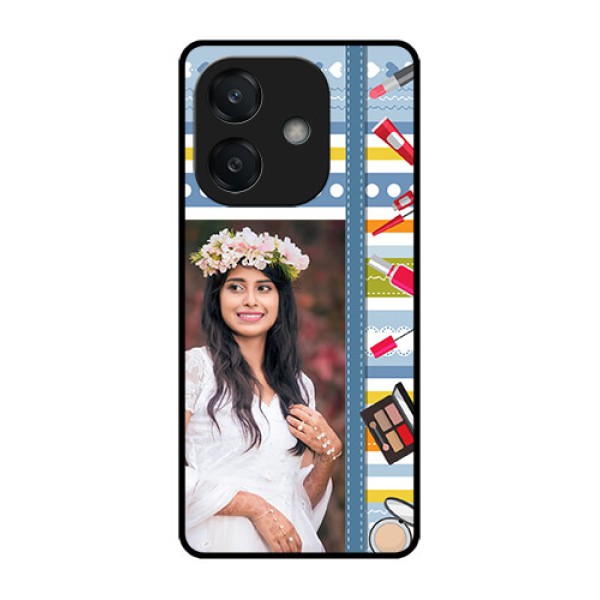 Oppo A3 5G Custom Glass Phone CaseMakeup Icons Design