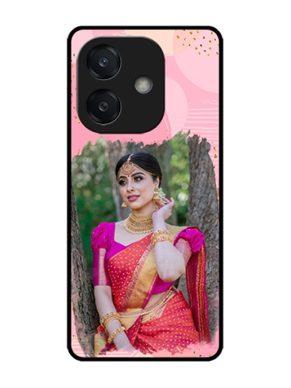 Custom Oppo A3 5G Custom Glass Phone CaseGold Glitter Splash Design