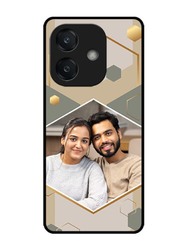 Custom Oppo A3 5G Custom Glass Phone CaseStylish Hexagon Pattern Design