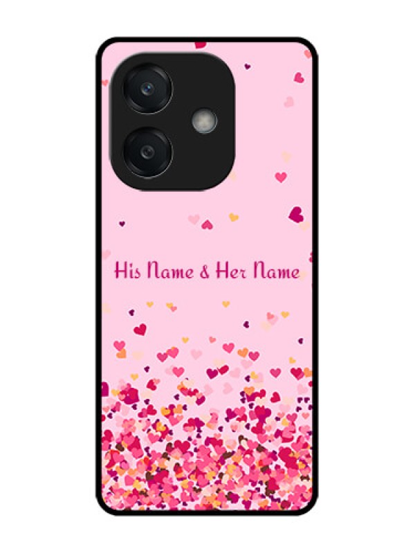 Custom Oppo A3 5G Custom Glass Phone CaseFloating Hearts Design