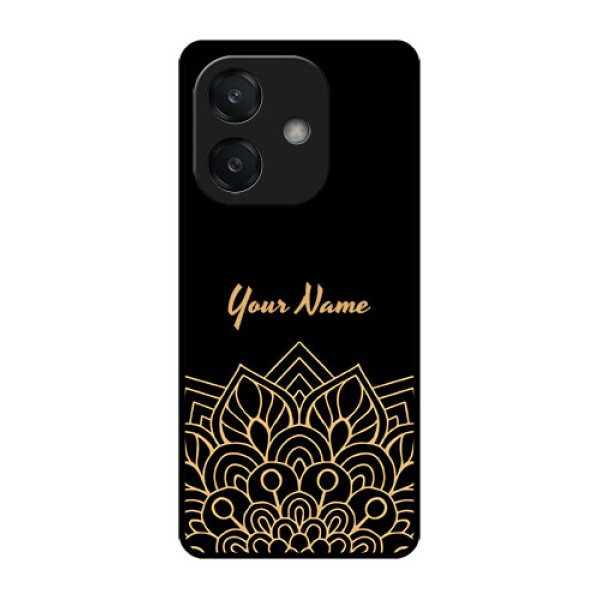 Oppo A3 5G Custom Glass Phone CaseGolden Mandala Design