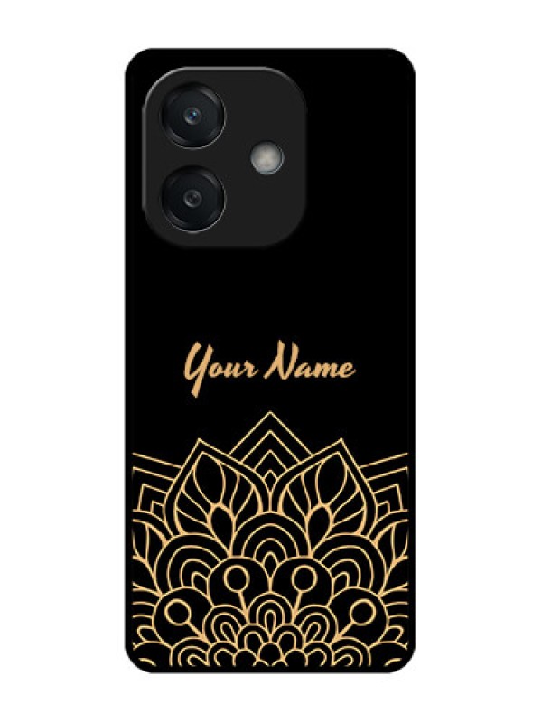 Custom Oppo A3 5G Custom Glass Phone CaseGolden Mandala Design