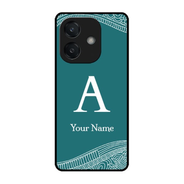 Oppo A3 5G Custom Glass Phone CaseLine Art Pattern With Custom Name Design Oppo A3 5G Custom Glass Phone CaseLine Art Pattern With Custom Name Design