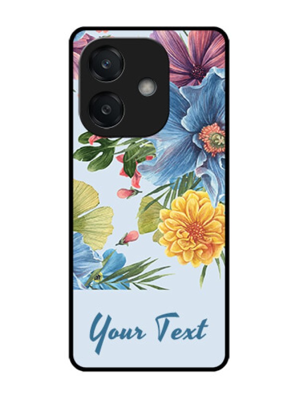 Custom Oppo A3 5G Custom Glass Phone CaseStunning Watercolored Flowers Painting Design