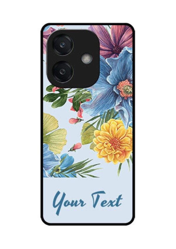 Oppo A3 5G Custom Glass Phone CaseStunning Watercolored Flowers Painting Design