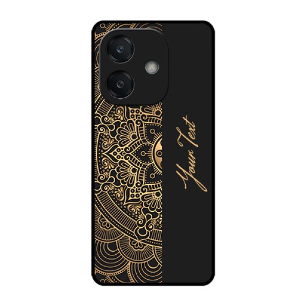 Oppo A3 5G Custom Glass Phone CaseMandala Art With Custom Text Design Oppo A3 5G Custom Glass Phone CaseMandala Art With Custom Text Design