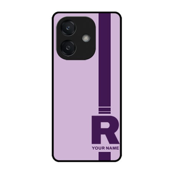 Oppo A3 5G Custom Glass Phone CaseSimple Dual Tone Stripe With Name Design Oppo A3 5G Custom Glass Phone CaseSimple Dual Tone Stripe With Name Design