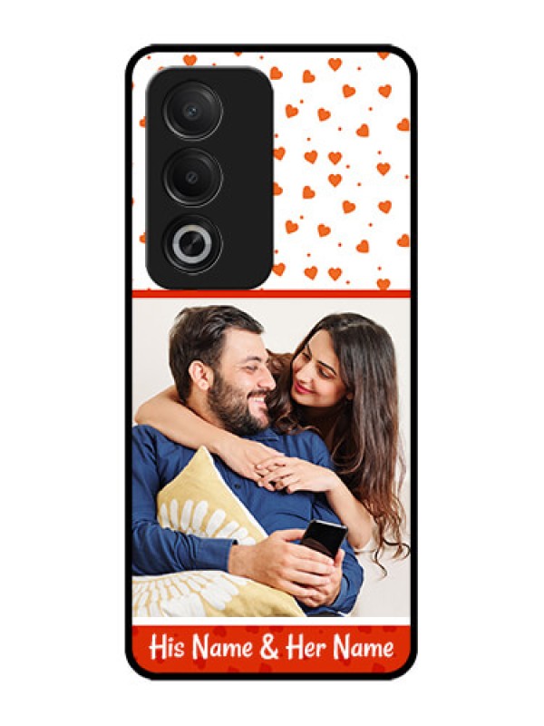 Custom Oppo A3 Pro 5G Custom Glass Phone CaseOrange Love Symbol Design