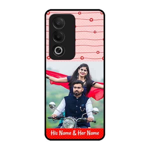 Oppo A3 Pro 5G Custom Glass Phone CaseRed Pattern Case Design