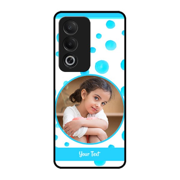Oppo A3 Pro 5G Custom Glass Phone CaseBlue Bubbles Pattern Design