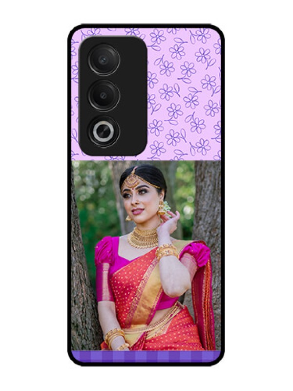 Custom Oppo A3 Pro 5G Custom Glass Phone CasePurple Floral Design