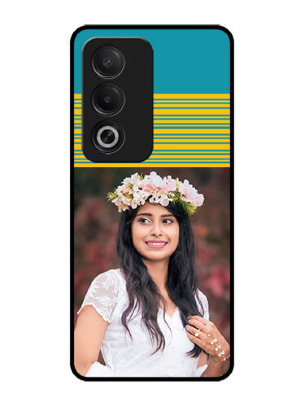 Custom Oppo A3 Pro 5G Custom Glass Phone CaseYellow and Blue Design