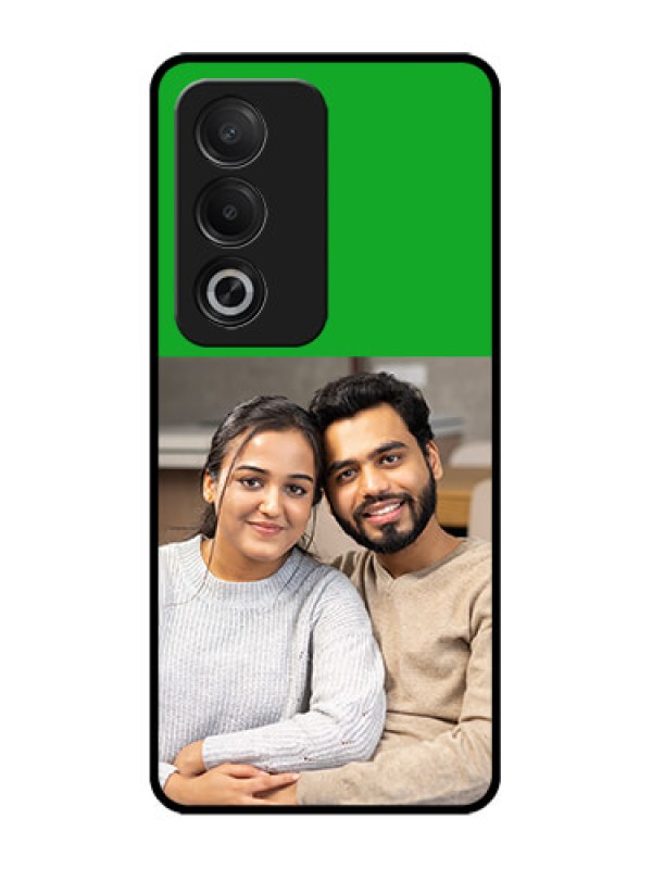 Custom Oppo A3 Pro 5G Custom Glass Phone CaseGreen Pattern Design