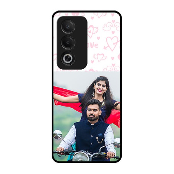 Oppo A3 Pro 5G Custom Glass Phone CasePink Flying Heart Design Oppo A3 Pro 5G Custom Glass Phone CasePink Flying Heart Design