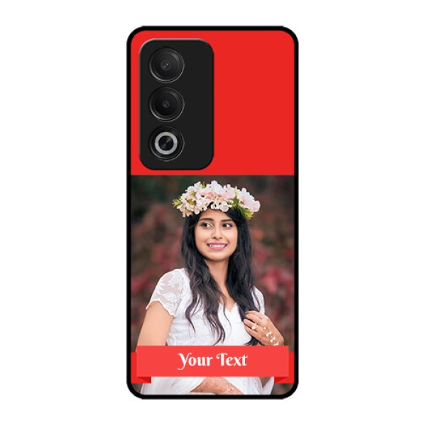 Oppo A3 Pro 5G Custom Glass Phone CaseSimple Red Color Design