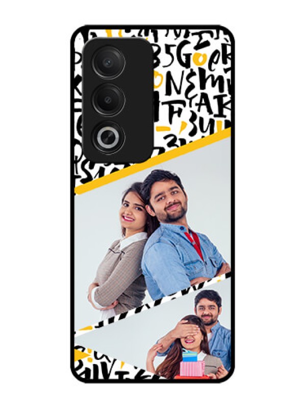 Custom Oppo A3 Pro 5G Custom Glass Phone CaseLetters Pattern Design