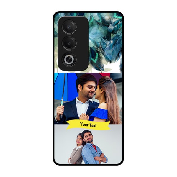 Oppo A3 Pro 5G Custom Glass Phone CaseImage With Boho Peacock Feather Design