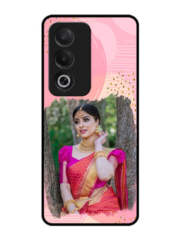 Custom Oppo A3 Pro 5G Custom Glass Phone CaseGold Glitter Splash Design