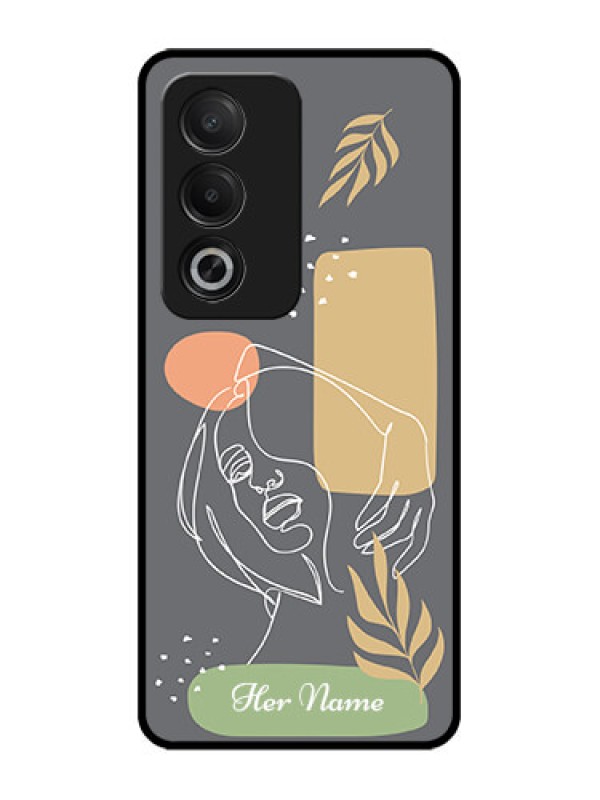 Custom Oppo A3 Pro 5G Custom Glass Phone CaseGazing Woman Line Art Design