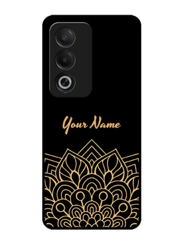 Custom Oppo A3 Pro 5G Custom Glass Phone CaseGolden Mandala Design