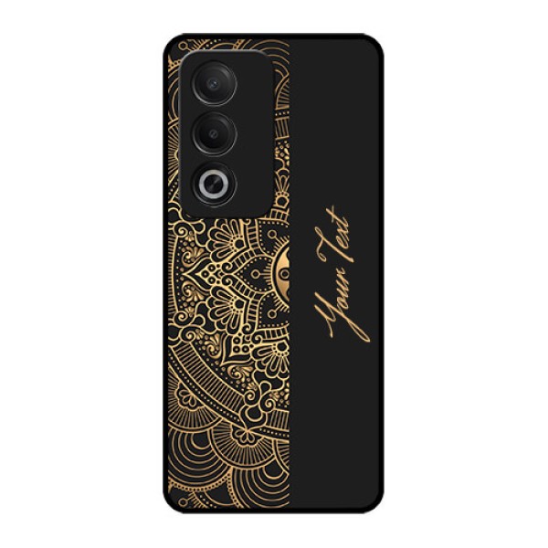 Oppo A3 Pro 5G Custom Glass Phone CaseMandala Art With Custom Text Design Oppo A3 Pro 5G Custom Glass Phone CaseMandala Art With Custom Text Design